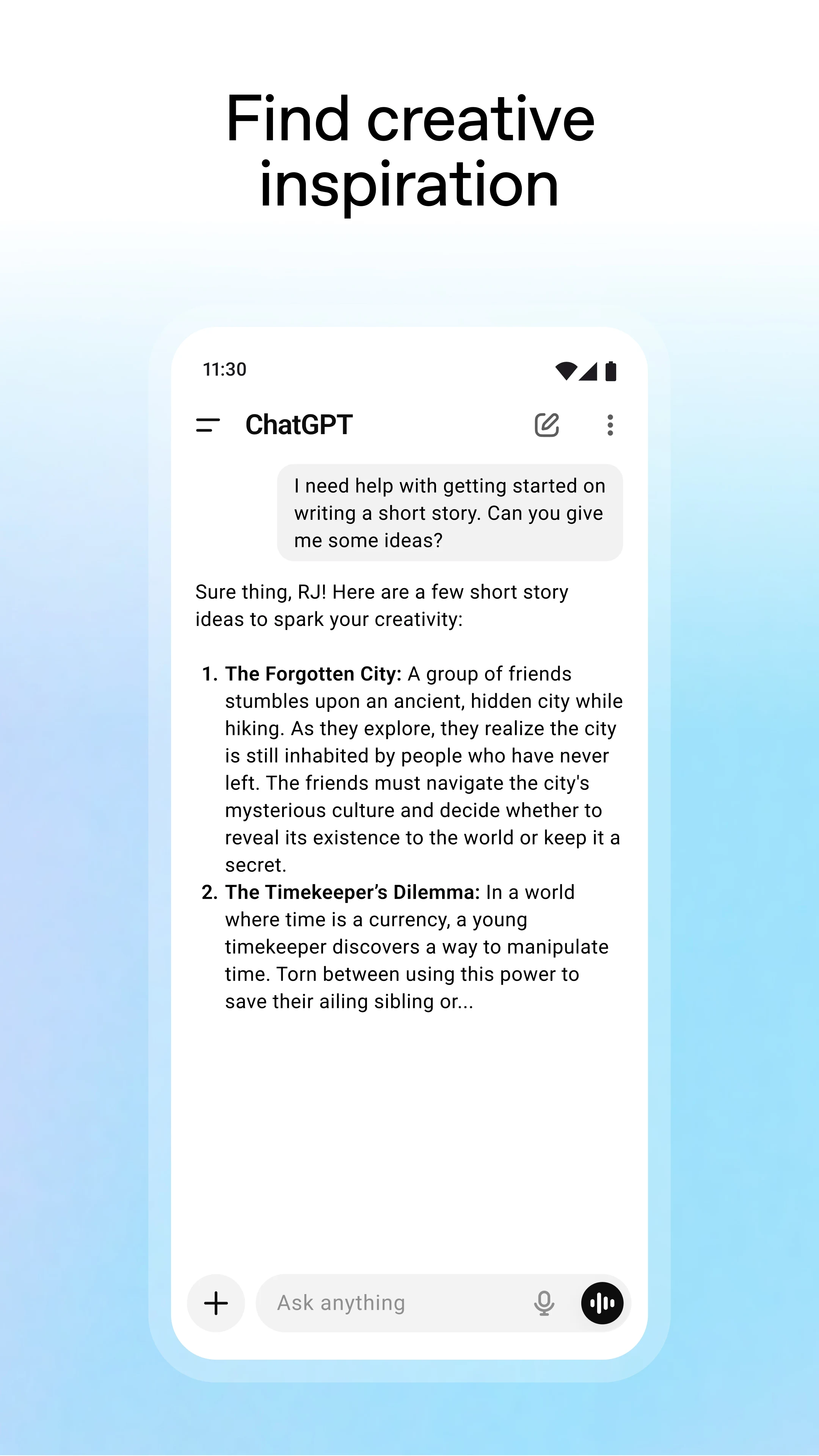 ChatGPT screenshot