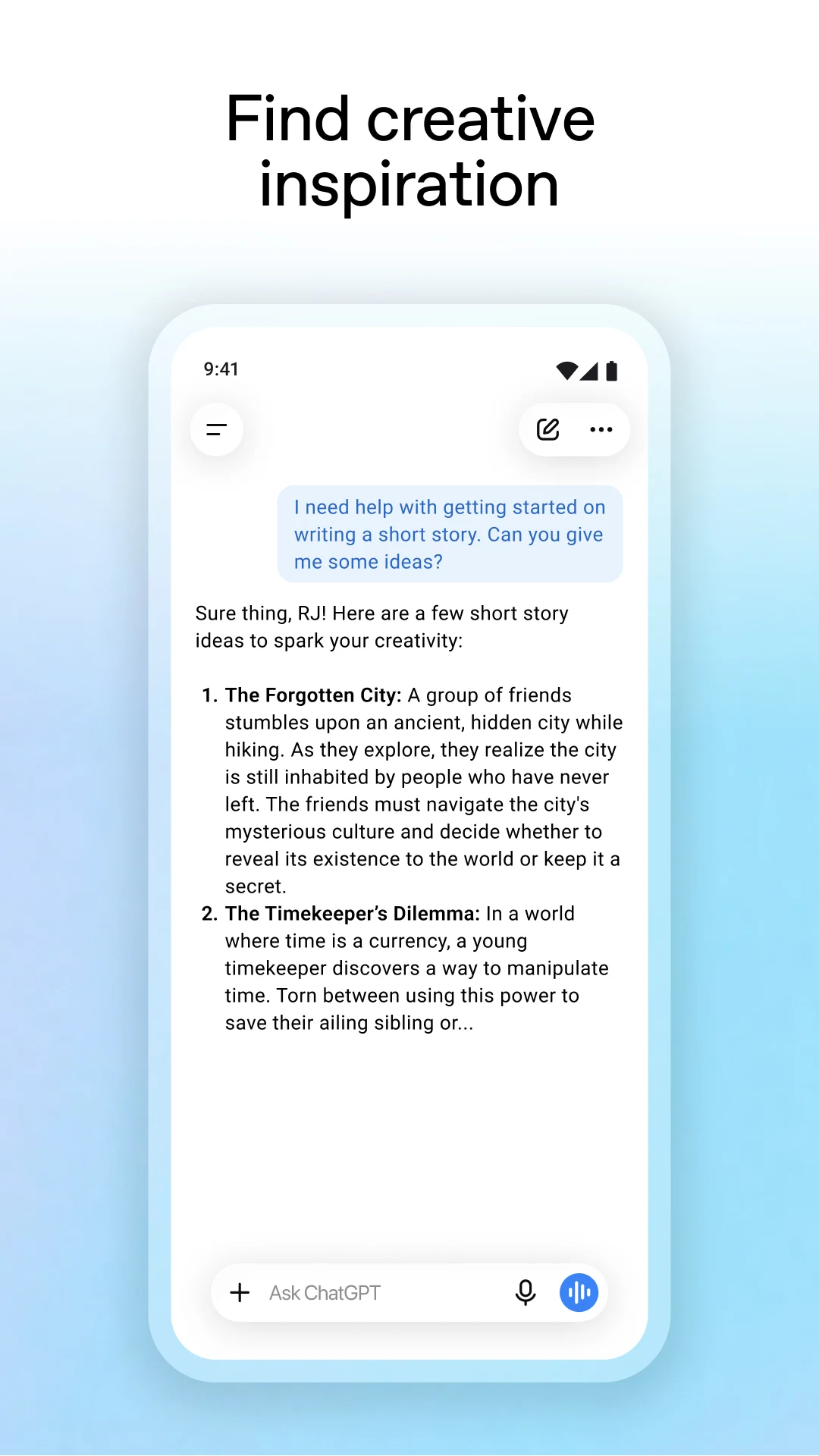 ChatGPT screenshot