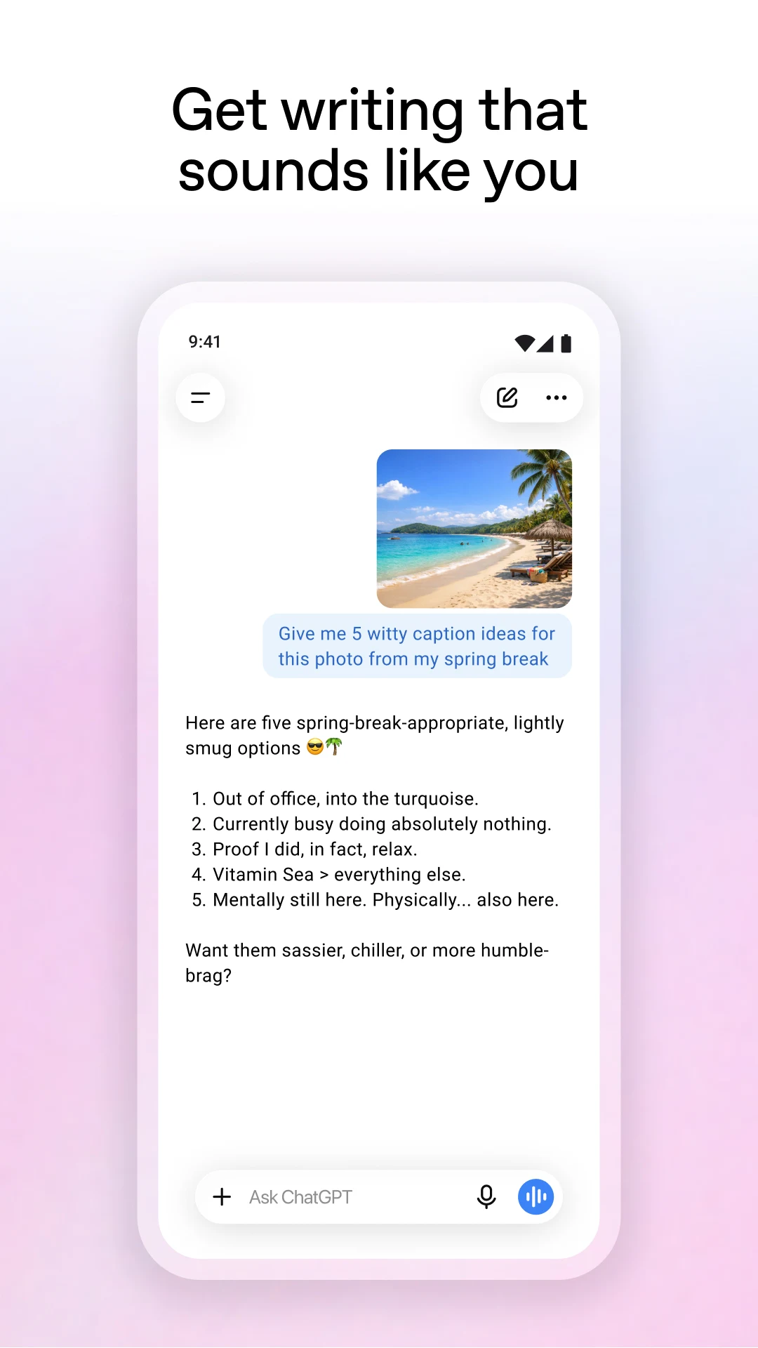 ChatGPT screenshot