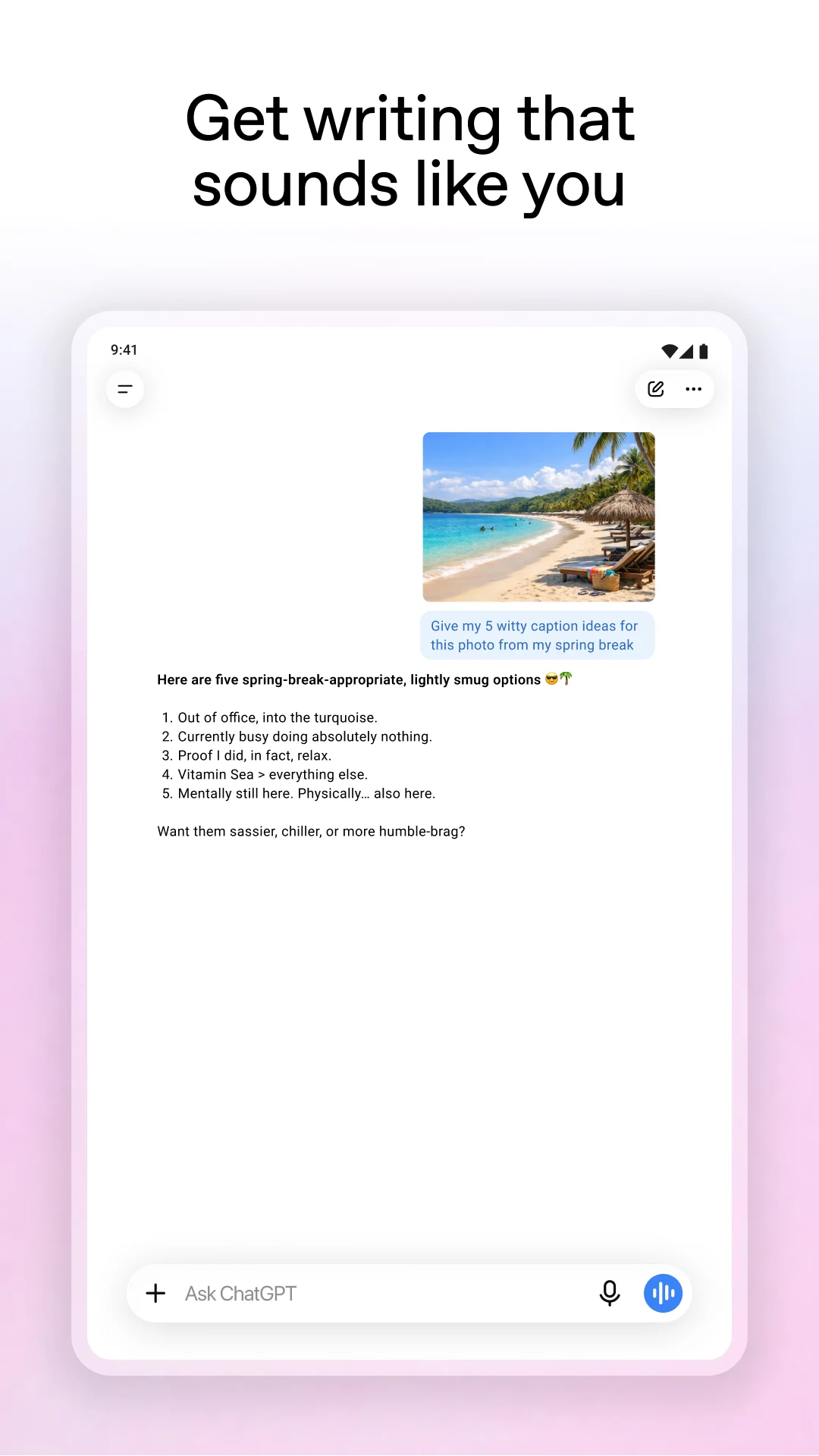 ChatGPT screenshot